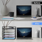 Supeasy 2 Pack 5-Tier Desk Organizer with Handle Mesh Desk File/Paper Organizer Letter Tray for Office, School, Classroom and Home Easy Installation, Black - Image 4