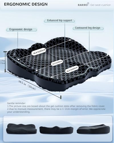 Breathable Honeycomb Gel Seat Cushion, Pressure Relief Cushion Long Sitting - Image 3