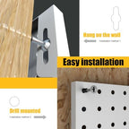 4 Pcs Metal Pegboard Panels 16x33in, White Peg board Wall Organizer - Image 6
