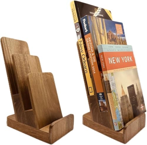Distinguished 3-Tier Acacia Wood Literature Holder, Trifold Brochure Holder, Flyer Holder, Postcard Display and Countertop Wooden Display Stand [Pack of 2] - Image 4