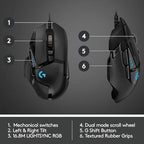Logitech G502 Hero High Performance Wired Gaming Mouse, Hero 25K Sensor, 25,600 DPI, RGB, Adjustable Weights, 11 Buttons, On-Board Memory, PC/Mac, Pack of 4 - Image 6