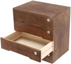 4 Drawers Wood Storage Box, Wooden Desktop Storage Box with Lockable Drawers Flat File Cabinet Multilevel Apothecary Cabinet for Office, Study 15.75 x 11 x 15.94 Inch - Image 4
