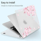 for New MacBook Air 13 inch Case 2026 M5 2025 M4 2024 M3 Chip– Aesthetic Lightweight Floral Design Clear Hard Shell 6-in-1 Bundle with TPU Keyboard Cover & 2X OTG Adapters, Cherry Blossoms - Image 7