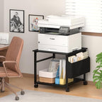 Lerliuo Black Large Printer Stand with Storage - Image 3