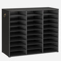 HOOBRO Literature Organizer, 27 Compartments Wooden Mail Organizer, Countertop Literature Sorter with Adjustable Shelves for Home, Office, School, Student Mailbox for Classroom, Black BK27WF01 by HOOBRO