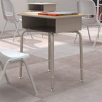 Flash Furniture Metal Student Desk, Maple/Silver - Image 5