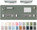 YSAGi Leather Desk Protector, Office Mat, Large Mouse Mat, Non-Slip PU Leather Blotter, Laptop Desk Mat, Waterproof Writing Pad for Office and Home(Dark Green, 63" x 24") by YSAGi