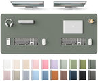 YSAGi Leather Desk Protector, Office Mat, Large Mouse Mat, Non-Slip PU Leather Blotter, Laptop Desk Mat, Waterproof Writing Pad for Office and Home(Dark Green, 63" x 24") by YSAGi