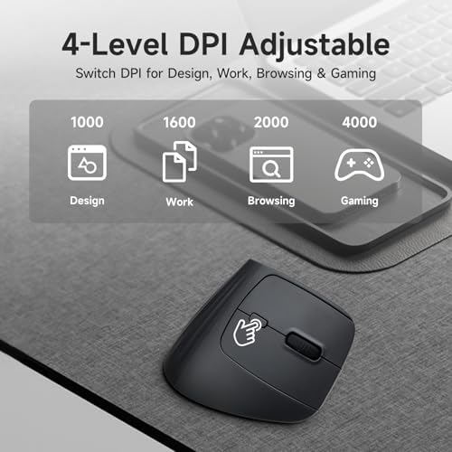 SANWA Wireless Ergonomic Mouse for Large Hands with Wrist Rest, Black - Image 5