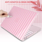for MacBook Neo 13 inch Case 2026 (Model A3404, A18 Pro) Precision Fit & Scratch Unique Design Hard Shell, Keyboard Cover, Trackpad Protector, 2 OTG Adapter, for Women Cute, Pink Stripes - Image 7