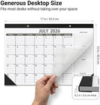 2-Pack Desk Calendar 2026-2027 - Two 18-Month Large Monthly Calendars (July 2026 - Dec 2027), 17" x 12" Desktop & Wall Calendars with Thick 120g Paper for Home and Office Sync - Image 4