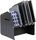 Pearington 10-Device USB Laptop Charging Station for Classroom, Home, or Office, Includes 6 AC Outlets & 4 USB Ports, Store Laptops, Tablets & E-Readers up to 1.4" Thick, 17" x 13" x 16" by Pearington