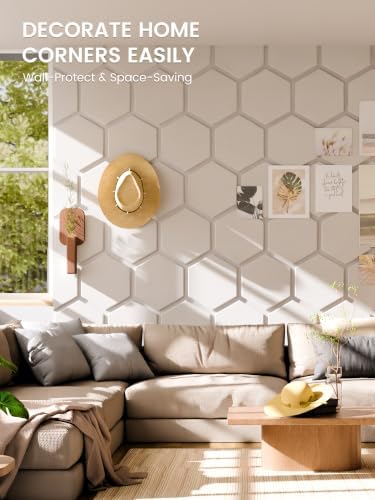 Fluxynara 12-Pack Hexagon Felt Bulletin Board Tiles, Milky White-1 - Image 4