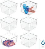 iDesign Plastic Drawer Organizer Bins, Set of 6, Clear - Image 2