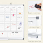 ONAVIA Weekly White Board Dry Erase, Calendar WhiteBoard for Wall 24 x 18 - Image 3