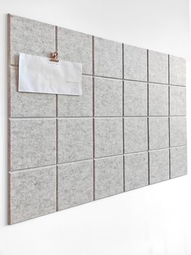 Felt Bulletin Board- Cork Board Tiles Alternative - 6 Pack Square Felt Wall Tiles with Safe Removable Adhesive Tabs - by DesignerManufacturerofInnovativeBulletinBoardSolutionsforHomeOffice