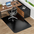 Black Hardwood Floor Chair Mat, Heavy Duty Plastic Desk Protector by MZLCDW