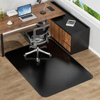 Black Hardwood Floor Chair Mat, Heavy Duty Plastic Desk Protector by MZLCDW
