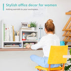 Desktop File Organizer Desk Organizer Shelf - White Office Organization Shelves for Top of Desk Organizers and Accessories Corner Bookshelf Table Top Shelving Small Hutch Decorations for Women Office - Image 5