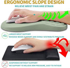 Hokafenle 2 in 1 Ergonomic Mouse Pad Wrist Support & Wrist Rest for Computer Keyboard Set, with Relieve Carpal Tunnel Pain Massage Bulge and Full Memory Gel Design (2In1 Set, Light Green) - Image 5