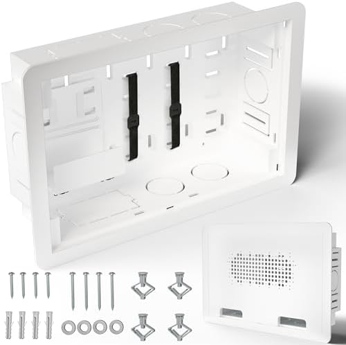 VIVO White Recessed in-Wall 9 in Media Box for Behind TV, MOUNT-CE10 by VIVO