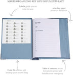 The Folio® Important Document Organizer by Savor | Binder with Guided Labels, Acid-Free File Folder Organizer with 10 Pockets, Document Holder for Home Records, Legal and Medical Papers (Blue) - Image 3