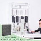 PATIKIL Desk Dividers 24" x 24", 1 Pack Desk Privacy Panel Freestanding Noise Reducing Partition Acoustic Panel with 4Pcs Support Feet for Testing Office Home Library, Dark Gray Style B - Image 6