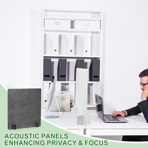 PATIKIL Desk Dividers 24" x 24", 1 Pack Desk Privacy Panel Freestanding Noise Reducing Partition Acoustic Panel with 4Pcs Support Feet for Testing Office Home Library, Dark Gray Style B - Image 6