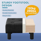 Small Foot Stool Ottoman, Faux Leather Footstool Ottoman Foot Rest for Couch, Rectangle Footstools and Ottomans Small for Living Room, Entryway and Bedroom (Black) - Image 6