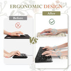 iCasso Mouse Pad with Wrist Rest,Ergonomic Large Desk Mat Set, Beige - Image 3