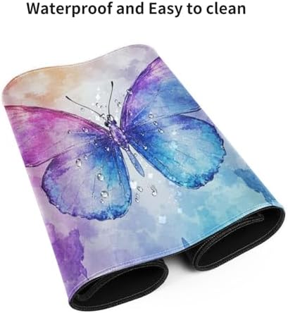 Butterfly Desk Mat 48"x24" - Aesthetic Watercolor Extended Mouse Pad - Image 3
