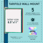 Tarifold Wall Mount Reference Display System, 5 Pockets, Assorted Colors - Image 3