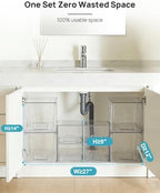 Vtopmart 8 Pack Clear Pull-Out Under Sink Organizer Set (4 Large & 4 Small) - Image 6