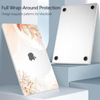 for New MacBook Air 13 inch Case 2026 M5 2025 M4 2024 M3 Chip– Aesthetic Lightweight Floral Design Clear Hard Shell 6-in-1 Bundle with TPU Keyboard Cover & 2X OTG Adapters, Abstract Flowers - Image 3