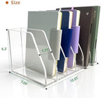 Clear Acrylic Magazine File Holder, 6 Compartment Desk Organizer - Image 2