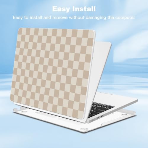 Teryeefi Khaki Checkered Case for MacBook Air 13.6 inch M5 M4 M3 M2 (2022-2026 Release) - Image 5