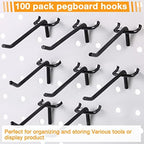 Shimeyao 100 Pcs Peg Board Hooks Stainless Steel Pegs,4 Inch,Black - Image 5