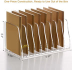 YUXUN Acrylic Desk File Organizer, 8-Section Upright Magazine Holder - Image 5