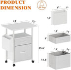 GYIIYUO 2 Drawer File Cabinet 24''W, Mobile Filing Cabinet, Printer Stand - Image 3