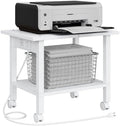 TUTOTAK Printer Stand, 2 Tier Rolling Printer Cart with Charging Station by ChoosetutotakFurnitureBuildYourCozyHome