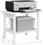 TUTOTAK Printer Stand, 2 Tier Rolling Printer Cart with Charging Station by ChoosetutotakFurnitureBuildYourCozyHome