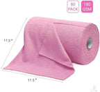 LIVOS Microfiber Cleaning Cloth Roll - 80 Pack, Reusable Paper Towels Pink Tear Away, Microfiber Towels for Cars, Super Absorbent Lint Free Cleaning Rags for House, Kitchen, Window-11.5"x11.5" - Image 4