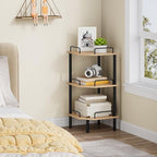 Tajsoon 3 Tier Corner Shelf Stand, Standing Corner Shelf Unit, Natural - Image 2