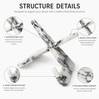 Natural Marble Tablet Stand, Large X-Shaped Display Holder - Image 4