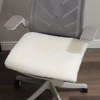 LLB Sheepskin Desk Chair Seat Cushion - Ivory White Fur, 19x19 Inch (Pack of 1) by LLB