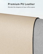 Aothia Faux Leather Desk Mat - Large Mouse Pad, Non-Slip PU Leather Blotter, Waterproof Writing Surface for Office and Home (Beige, 63" x 24") - Image 2