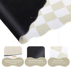 L-SPOUTTO Beige Checkered Mouse Pad Set,Scalloped XXL Desk Mat Set - Image 4