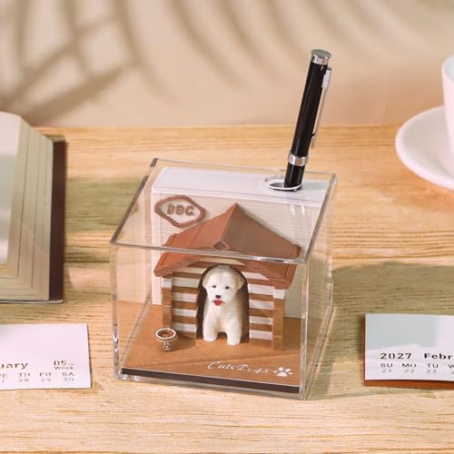 3D Calendar 2027, 3D Memo Pad Art Sticky Notes, Time Piece Calendar 2027, Creative Weekly Notepad with Light, Paper Carving Art Desktop Gift for Christmas Birthday Anniversaries (Cute Cottage 2027) - Image 3