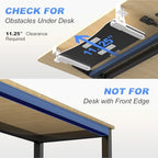 suptek Large Keyboard Tray Under Desk Pull Out with C Clamp Mount, Computer Keyboard & Mouse Tray, 34 (38 Including Clamps) x 11.8 inch Slide-Out Platform Computer Drawer for Typing, White, DSF1LW - Image 3
