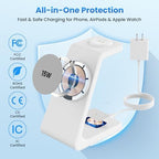 Magnetic Wireless Charging Station for iPhone: 3 in 1 15W Fast Charging for iPhone 17-12, Apple Watch & AirPods, N52 Magnets & 30W Adapter Included (Office/Bedside/Desk) - Image 5